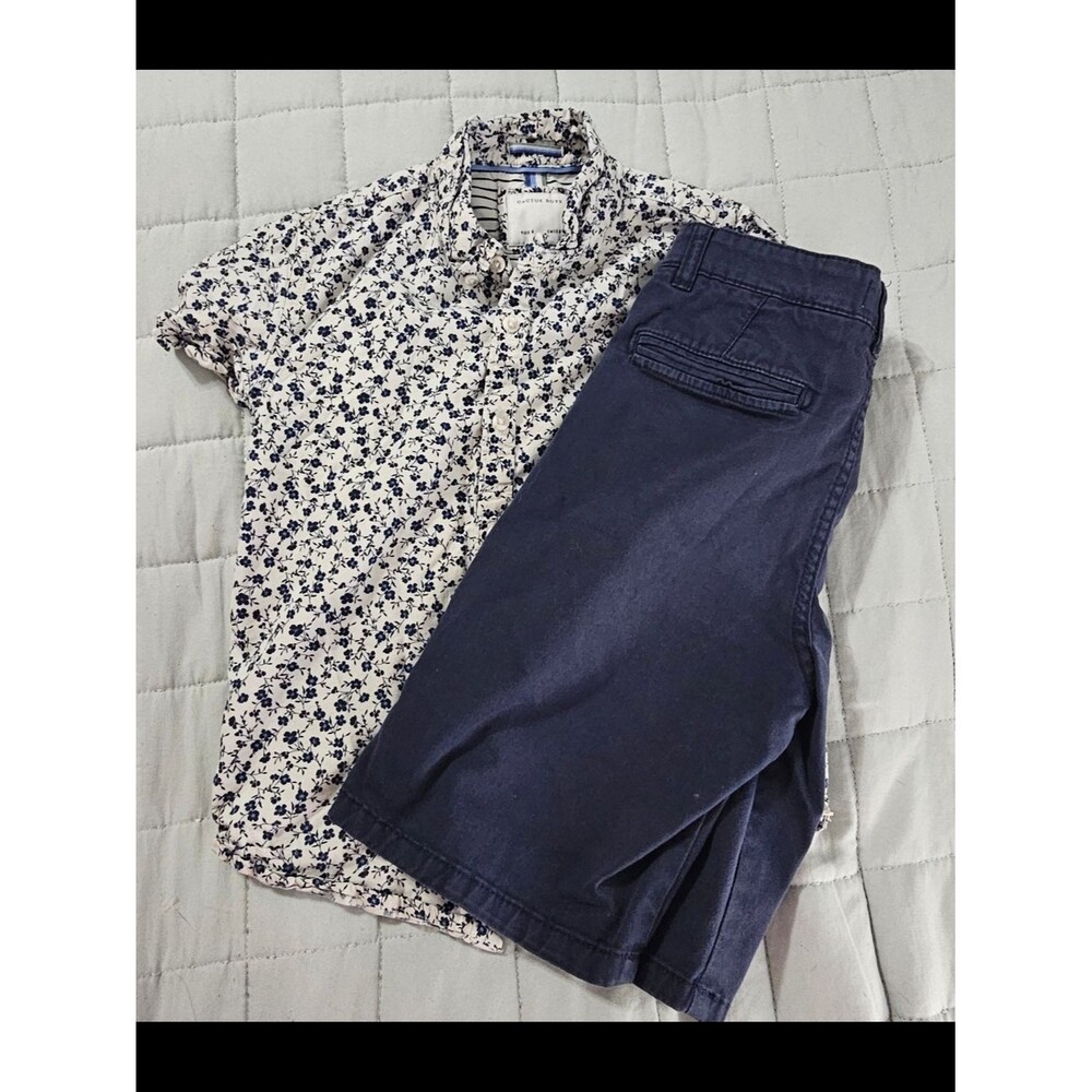 Cactus Boys Button Up (8), Zara Navy Chino Shorts (9)